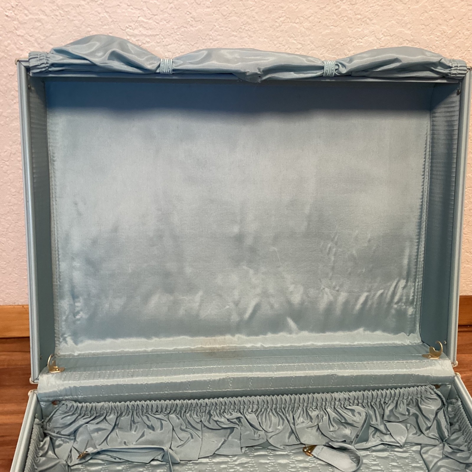 Vintage 1950s Samsonite Streamlite Blue Tweed Luggage 3 Piece Suitcase Set Keys