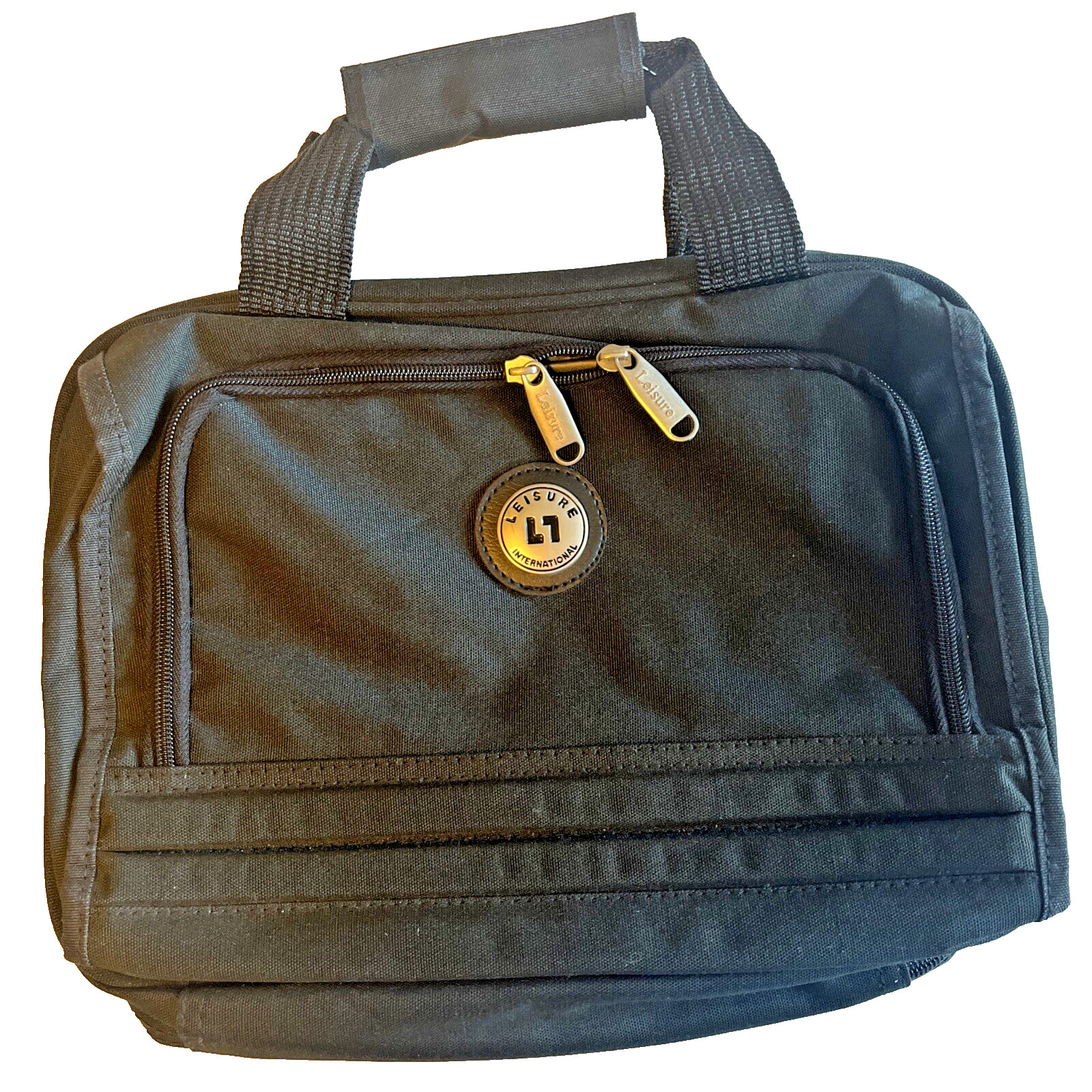 Leisure Luggage International Toiletry Bag Mens Black Shaving Travel Kit Canvas