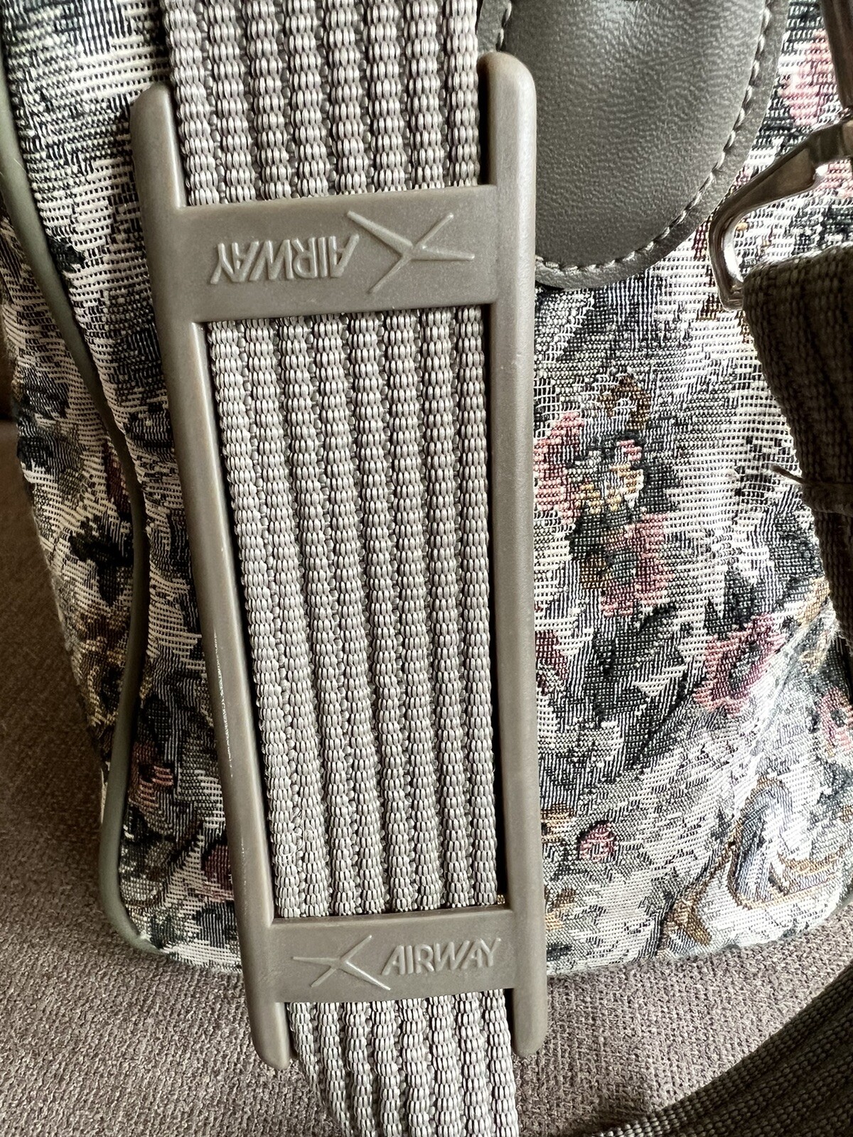 Airway Bag Tapestry Grey Green Carry On Over The Shoulder. Clean Inside Out.