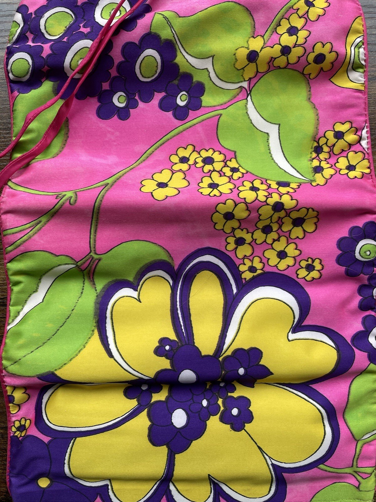 Vintage Flower Power Toiletries Roll Up Bag Retro Travel Case