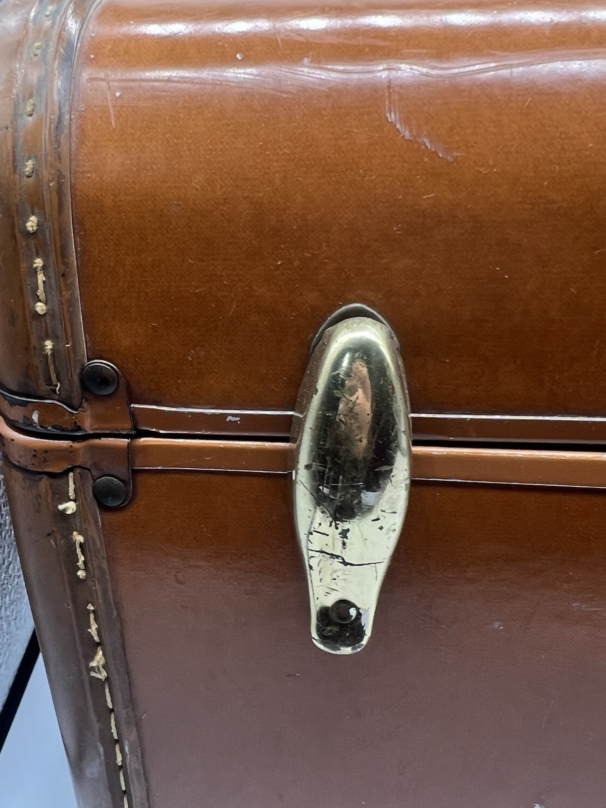 Vintage Samsonite Leather Weekender Vanity Suitcase