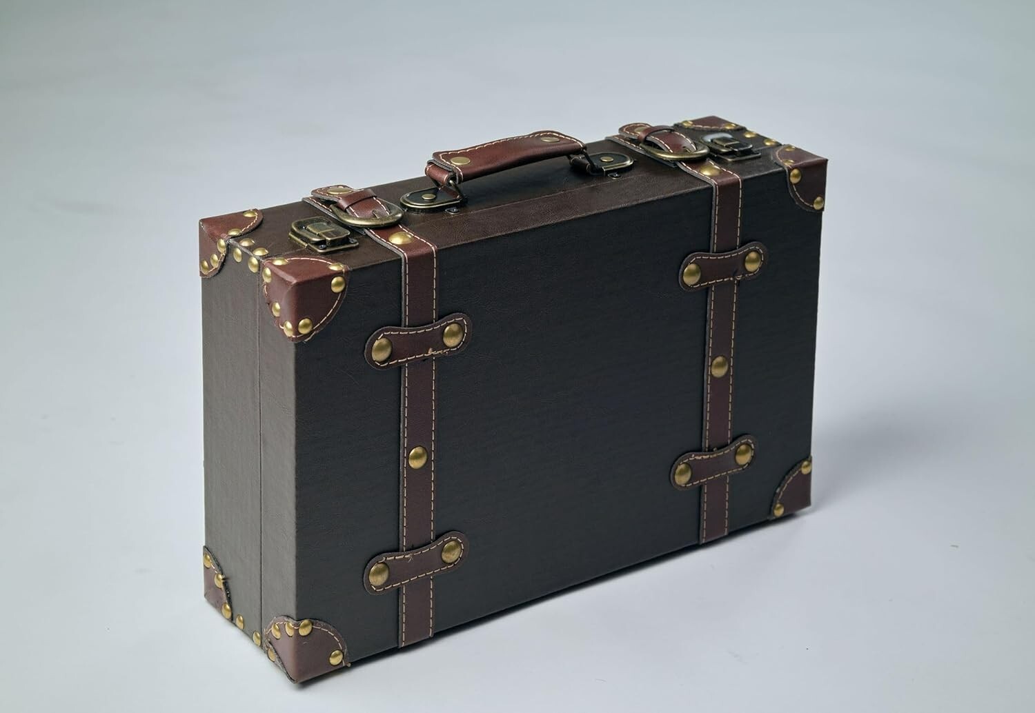 Vintage Suitcase Trunk Train Case Leather Suitcases Retro Antique Luggage Decor