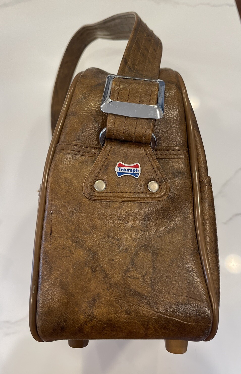Vintage American Luggage Tourister Triumph Carry On Travel Bag Luggage Brown Tan