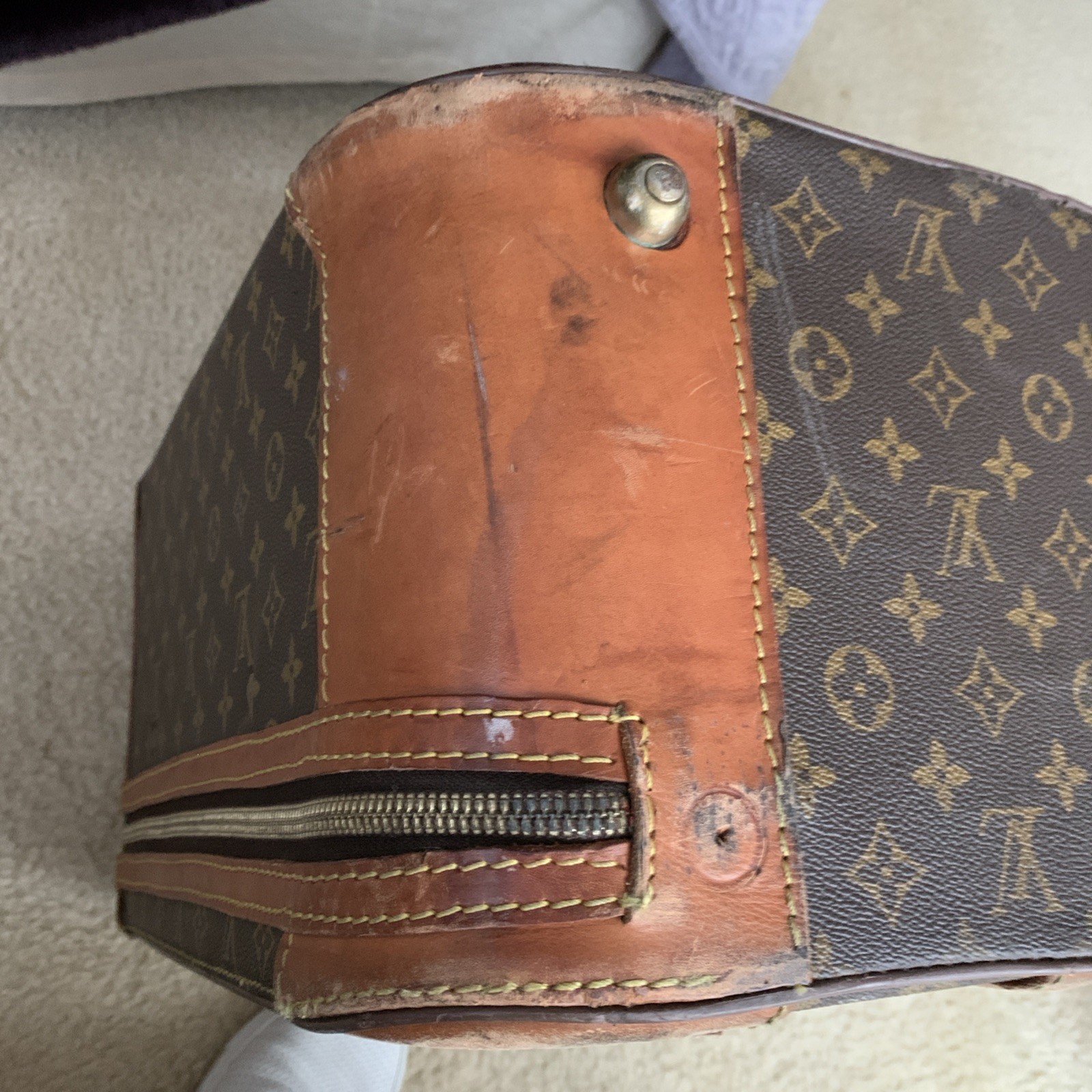 Auth Vintage Louis Vuitton Monogram Stratos 60 M23236 Trunk Case W/divider