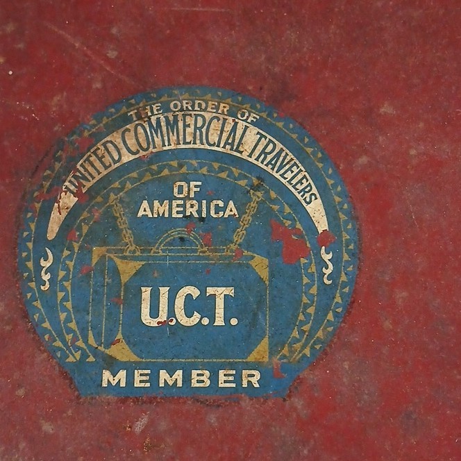 United Commercial Travelers Member True Vintage 1900s Hard Metal Suitcase