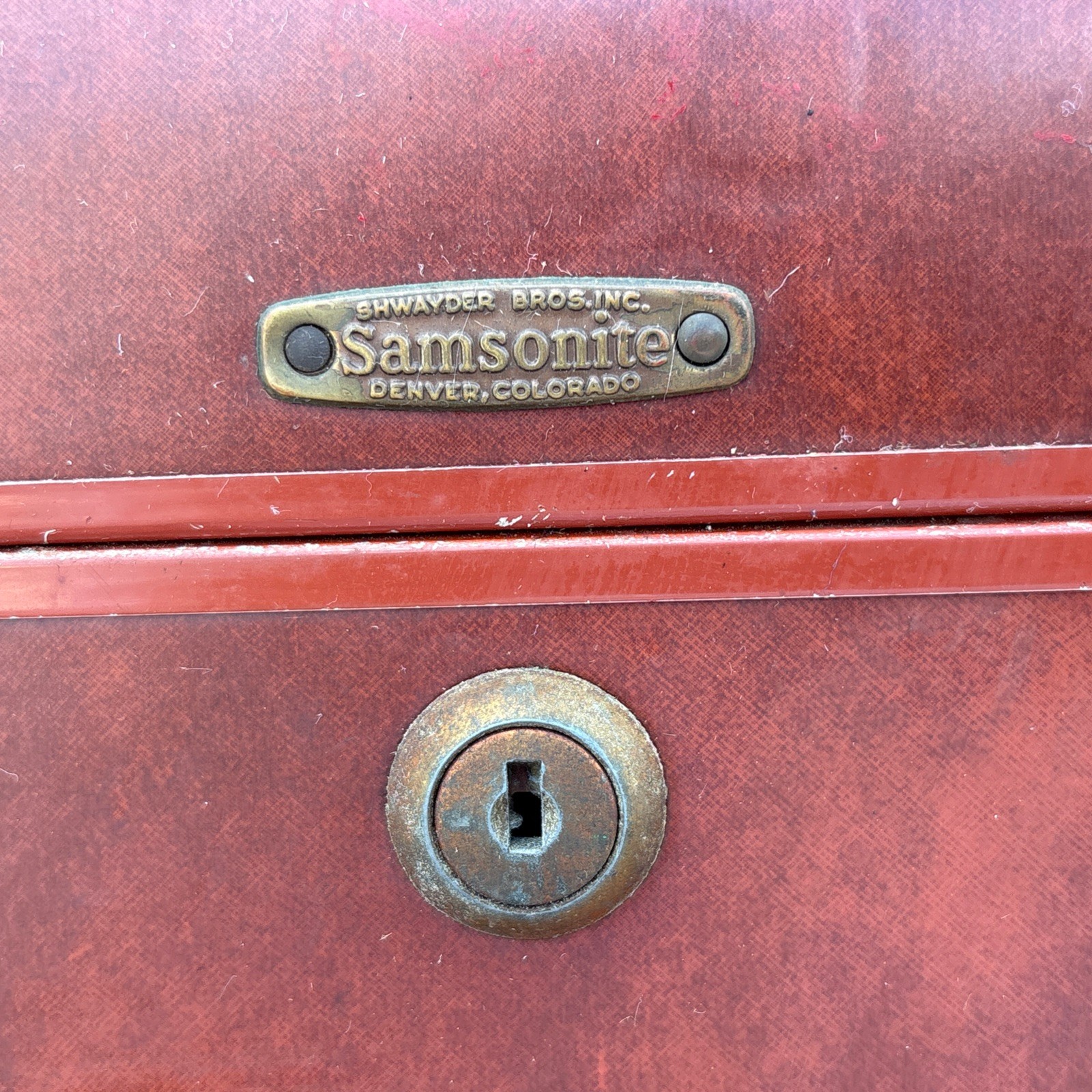 Vintage Samsonite Train Travel Case Shwayder Bros Luggage Carry-On Brown Cognac