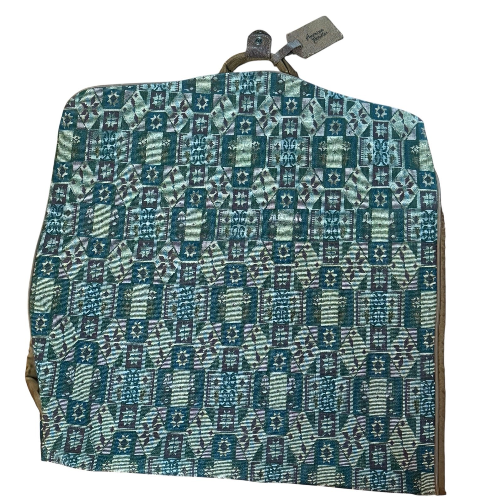 American Tourister Tapestry 2 Piece Set Large Carpet Bagger Tote Garment Bag