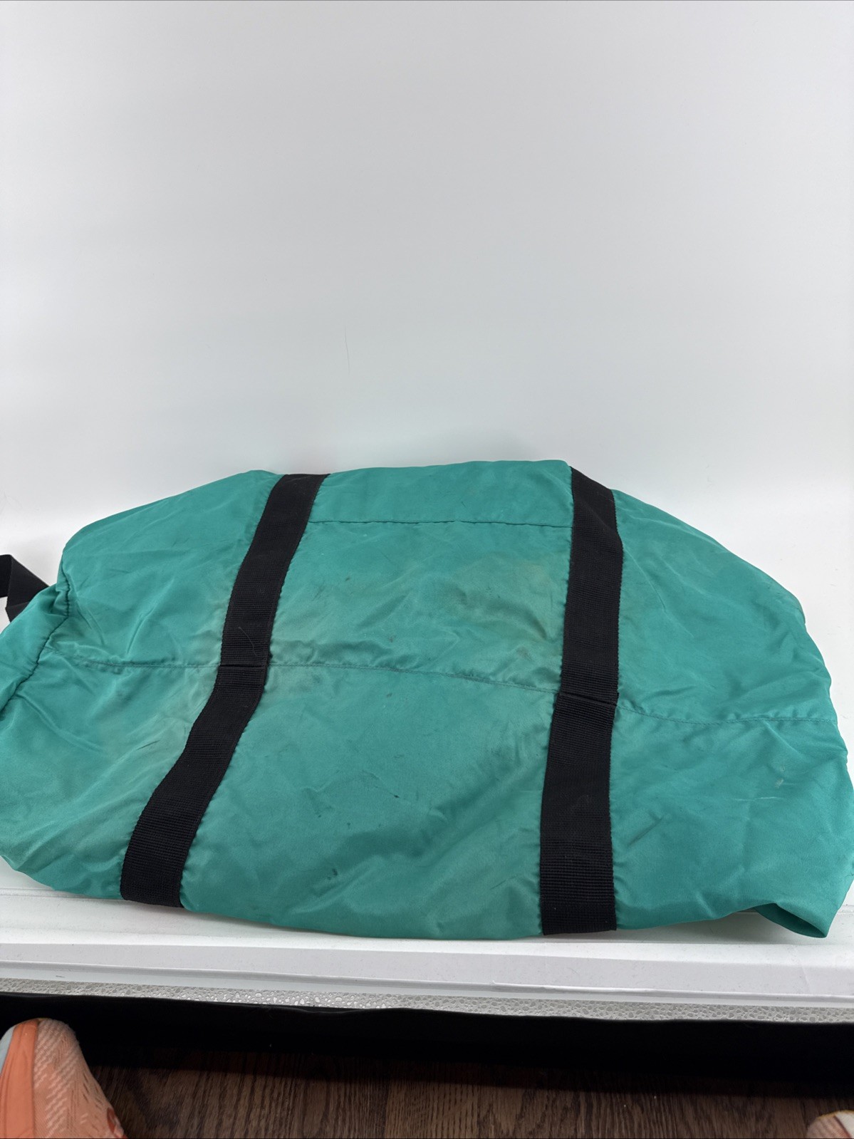 Eddie Bauer Vintage 90s Sport Duffle Bag Large Size Jade Green Nylon Gorpcore