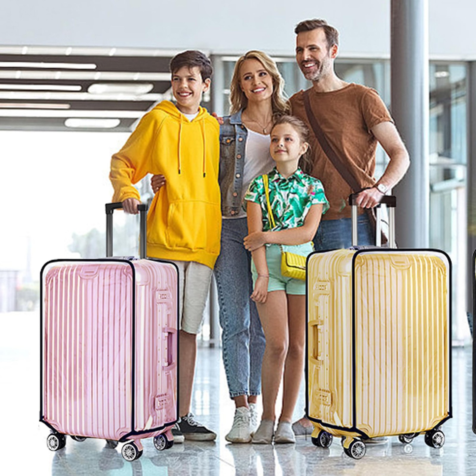 24 Inch Clear PVC Luggage Cover, 0.2mm Thick Lightweight Waterproof, Dustproo…