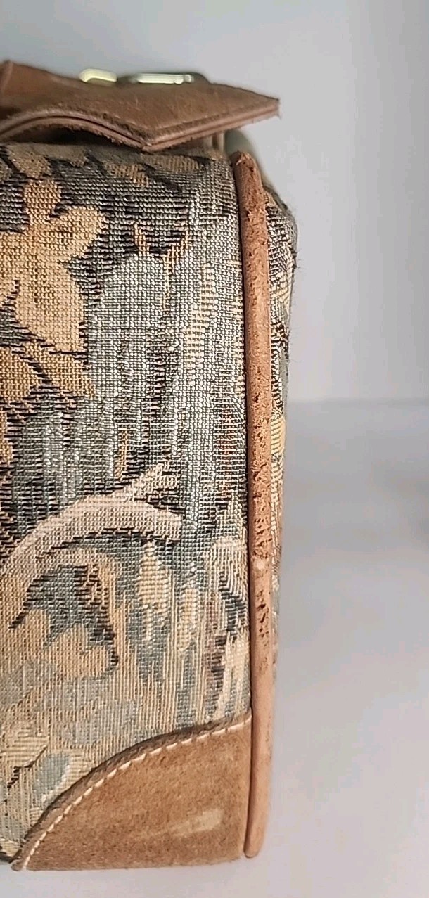 Vintage French Luggage Company Weekend Overnight Bag Paradise Suede Trim
