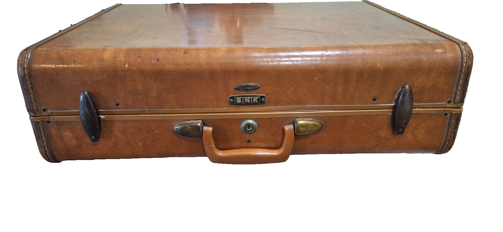 Vintage Samsonite Streamlite Hardside Suitcase 24x17x8 Brown MCM w/Key