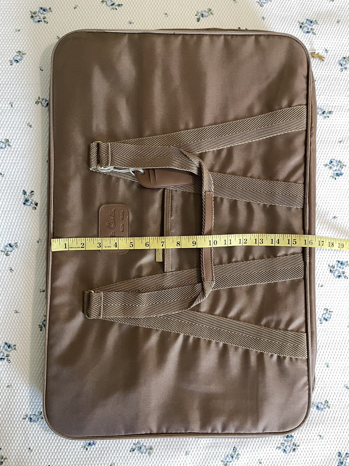 Pierre Cardin VTG Duffle Travel Gym Weekend Suit Bag Nylon Gold Brown Set Of 5