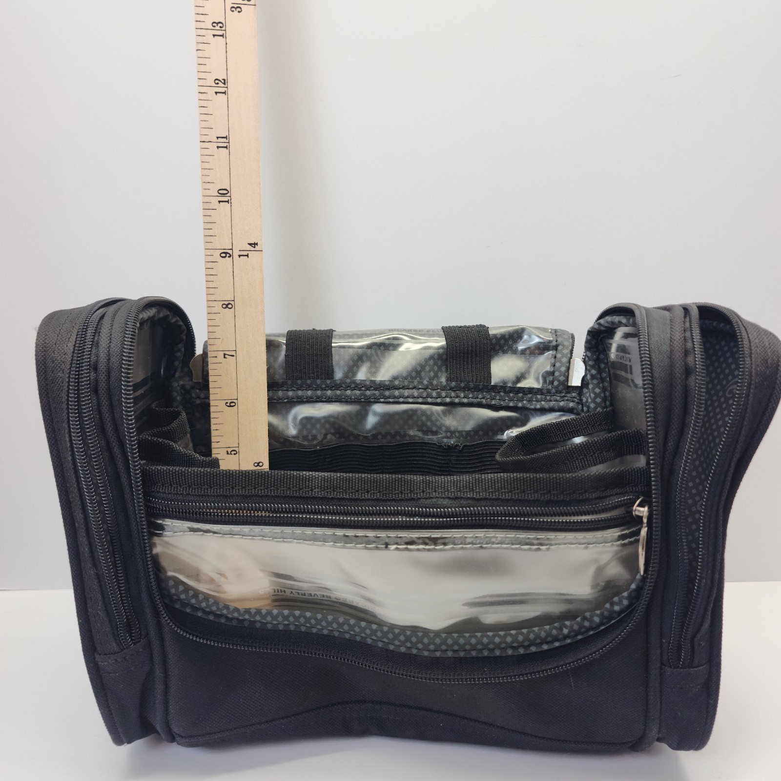 Ricardo Beverly Hills Hanging Toiletry Bag Black Travel Carry Case Vintage Dorm