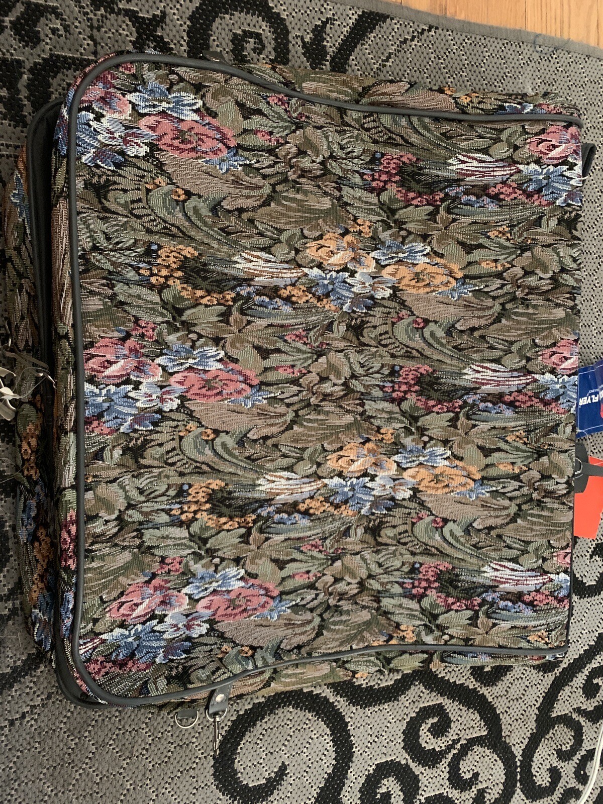 NWT Vtg American Flyer 50” Garment Suit Bag Floral Tapestry Luggage Carryon