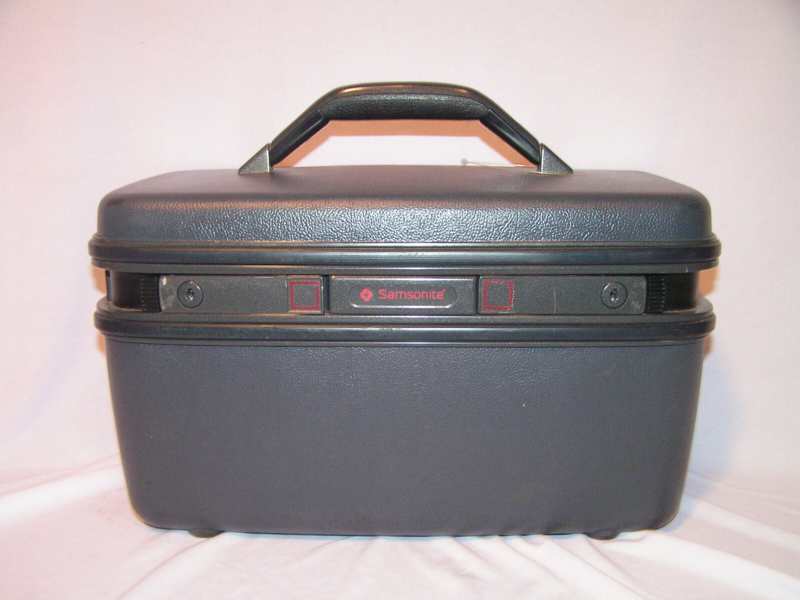 Vintage Samsonite Black or Dark Blue Train Case with Mirror & Tray – No Key