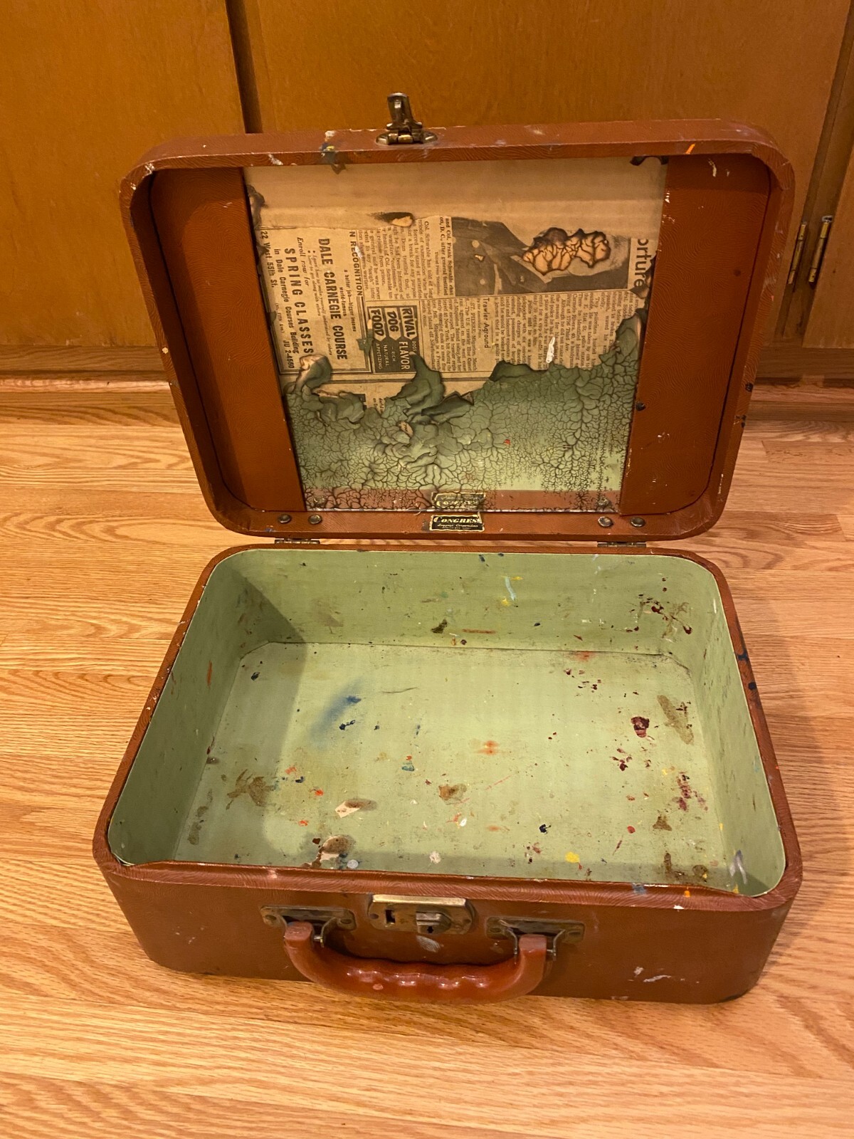 Vintage Congress Luggage Corporation Suitcase 13-1/2″ x 10″ x 5-1/2″ with Mirror
