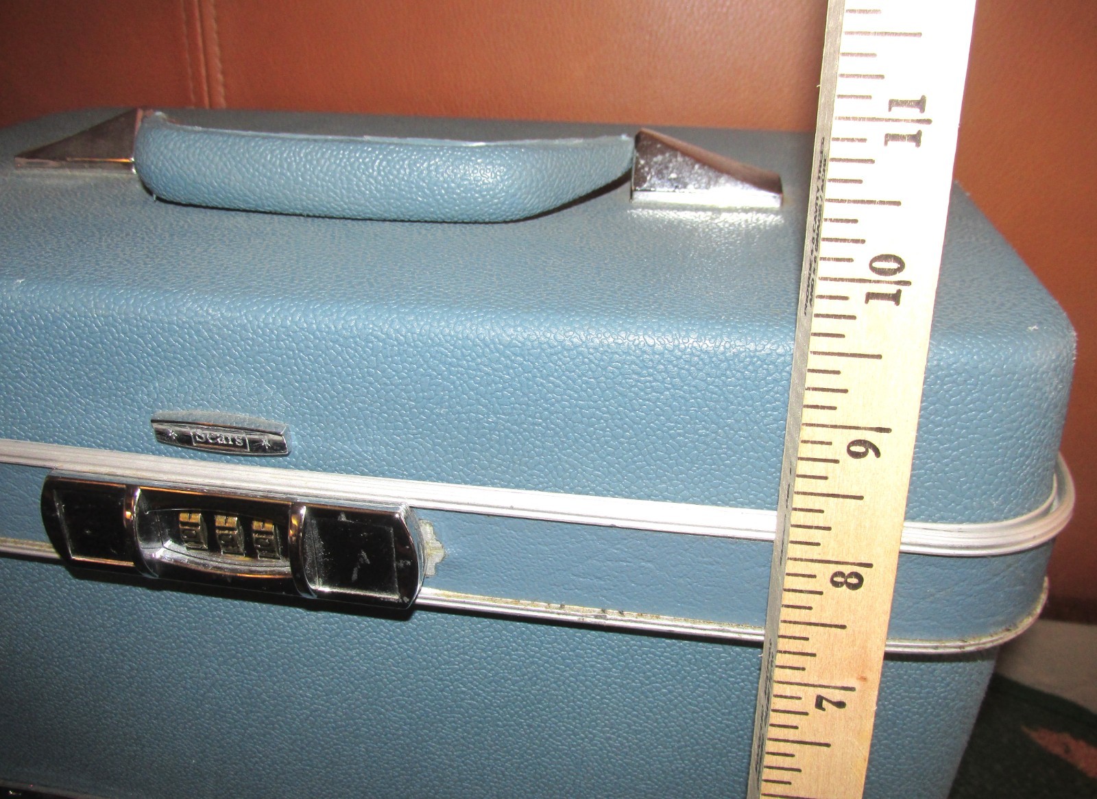 Vintage Blue Sears Travel Master Train Case With Combination Lock