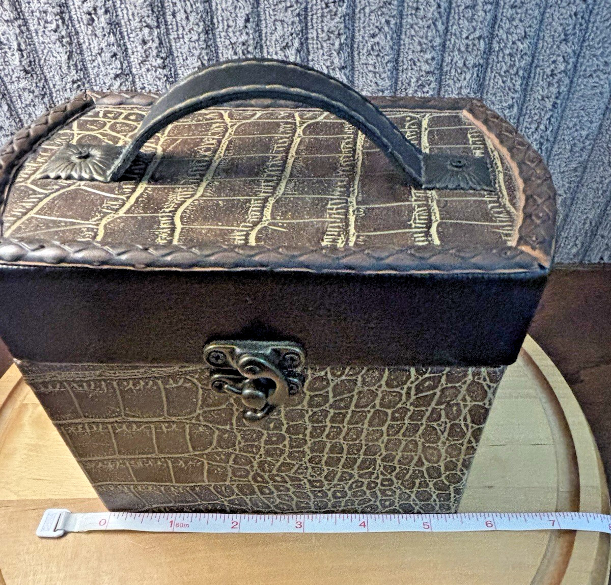 Cosmetic Travel Case Croc Textured Covering