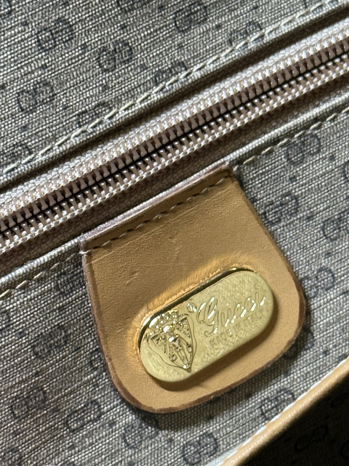 Vintage 80s Authentic Gucci Monogram Garment Bag W/ Hangers
