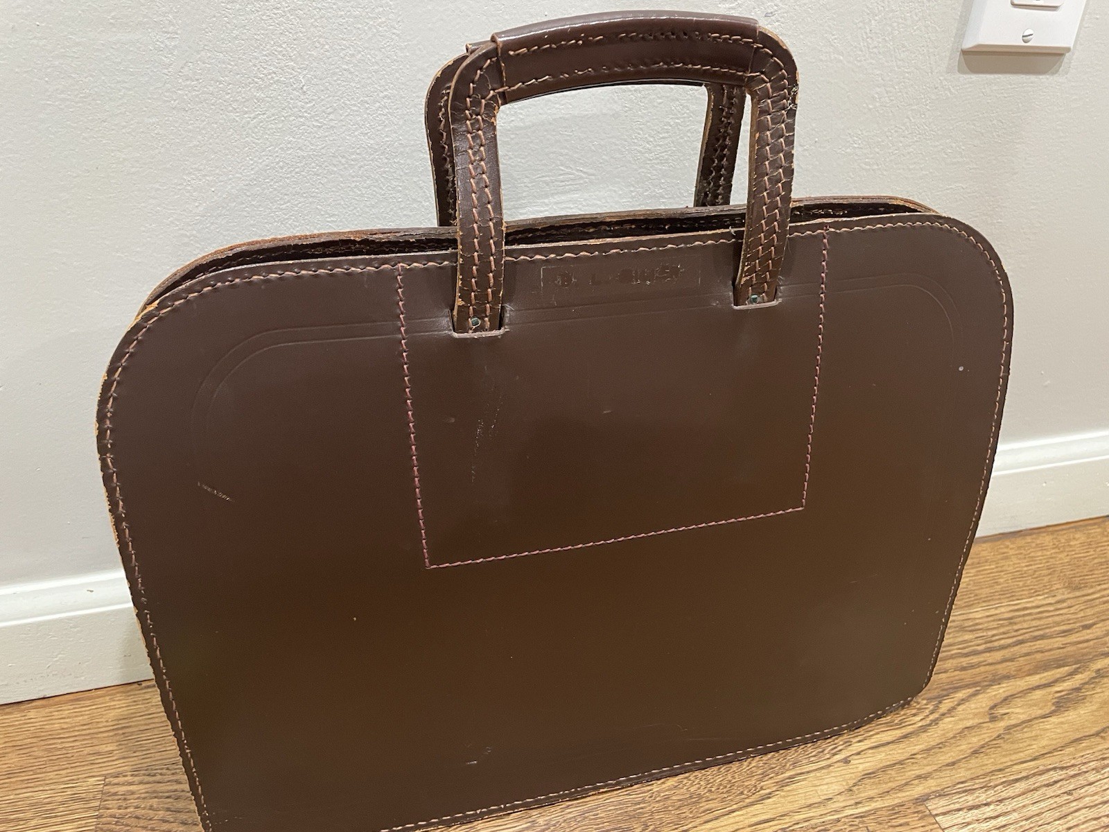 VTG Bell Systems Luggage & NOV. Leather Briefcase Satchel Messenger Bag USA