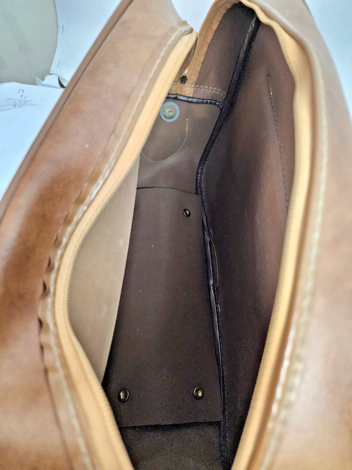 Vtg Invicta Plaid Tweed Leather Carry On Duffel Shoulder Bag Weekender Brown 16″