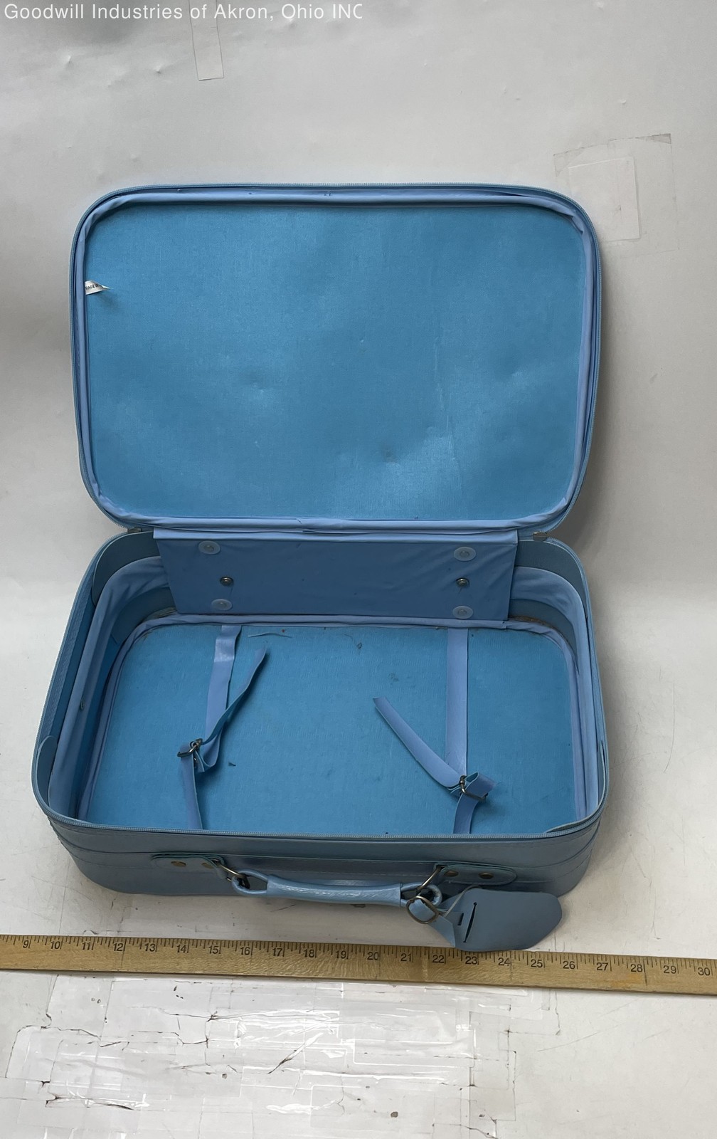 Vintage 80s Light Blue I Love Grama Sticker Suitcase Travel Bag Grandma Lot