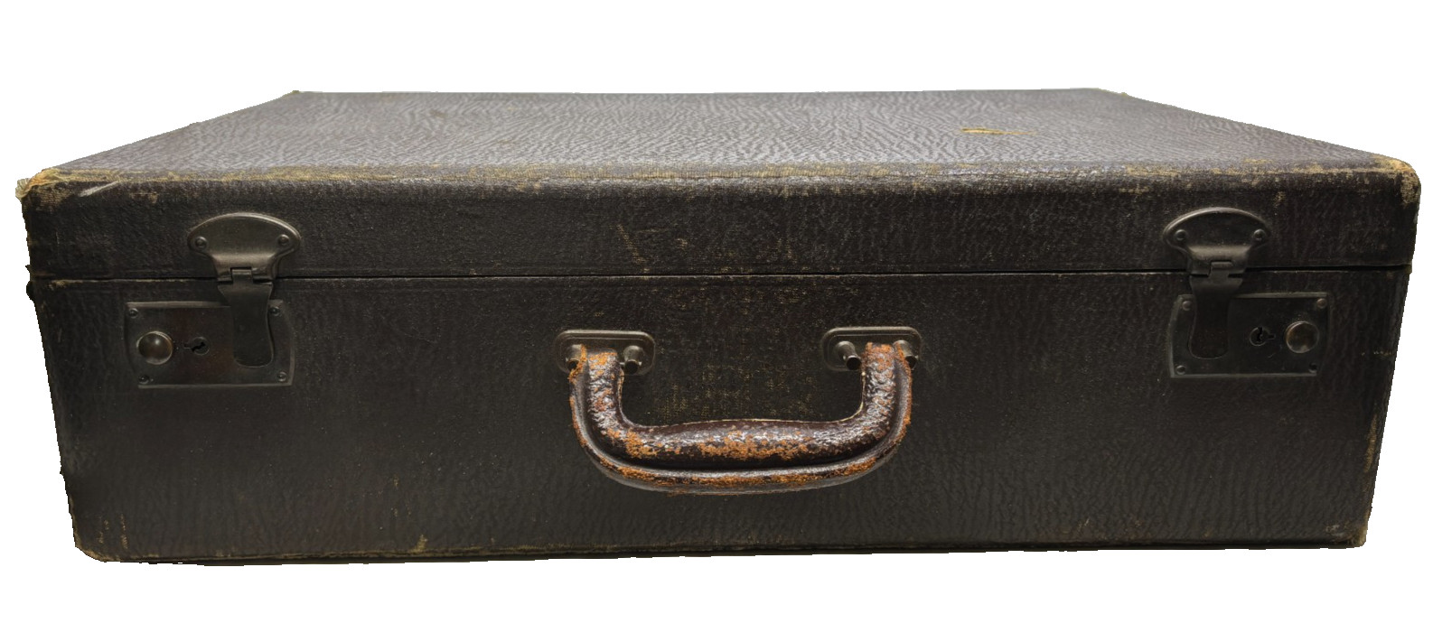 Vintage 1930s-1950s Suitcase Wood Frame with Coated Canvas Covering NO KEY