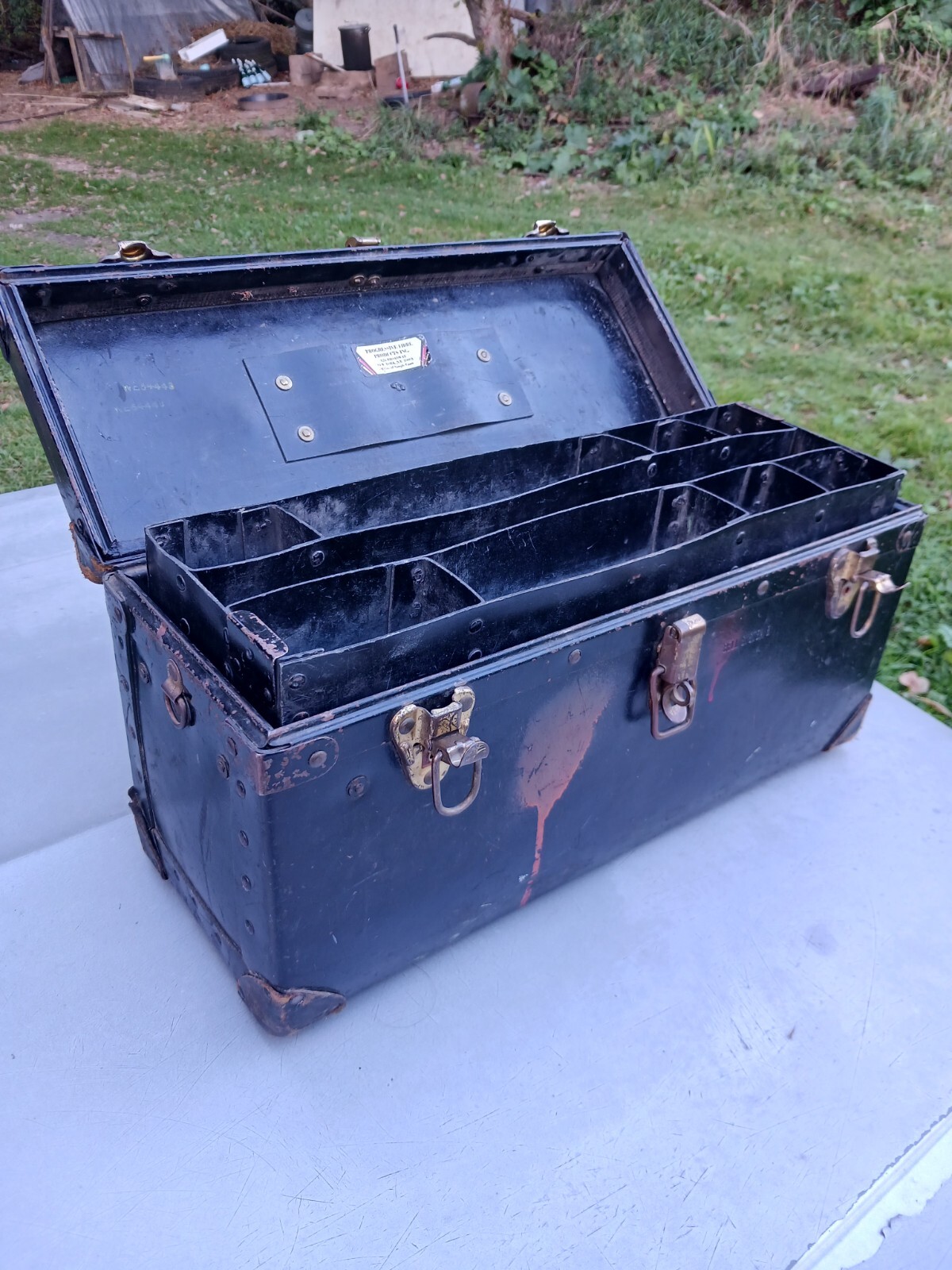 Vintage 1930’s Bell Systems B Hard Leather Lineman Toolbox Luggage Train Case