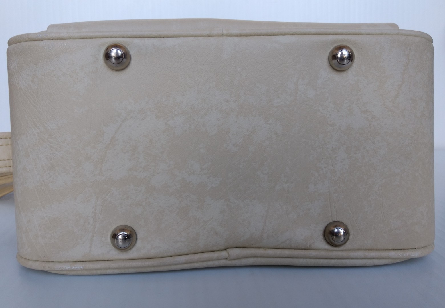 Vintage Sears Courier by Samsonite Beige Marbled Vinyl Travel Bag