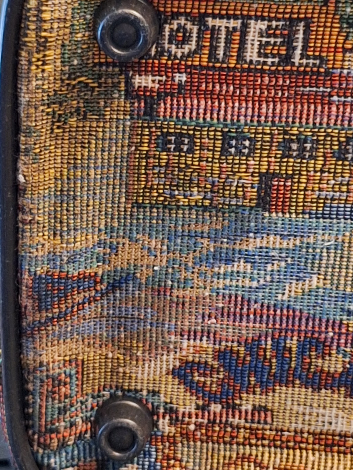 VTG Pioneer Express Route 66 Tapestry Travel Makeup Hard Suit Case Bag &Mirror