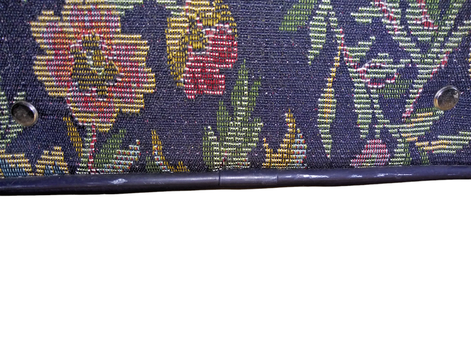 VTG Jordache Floral Tapestry Makeup Bag Green Leaf Travel Tote with Handle
