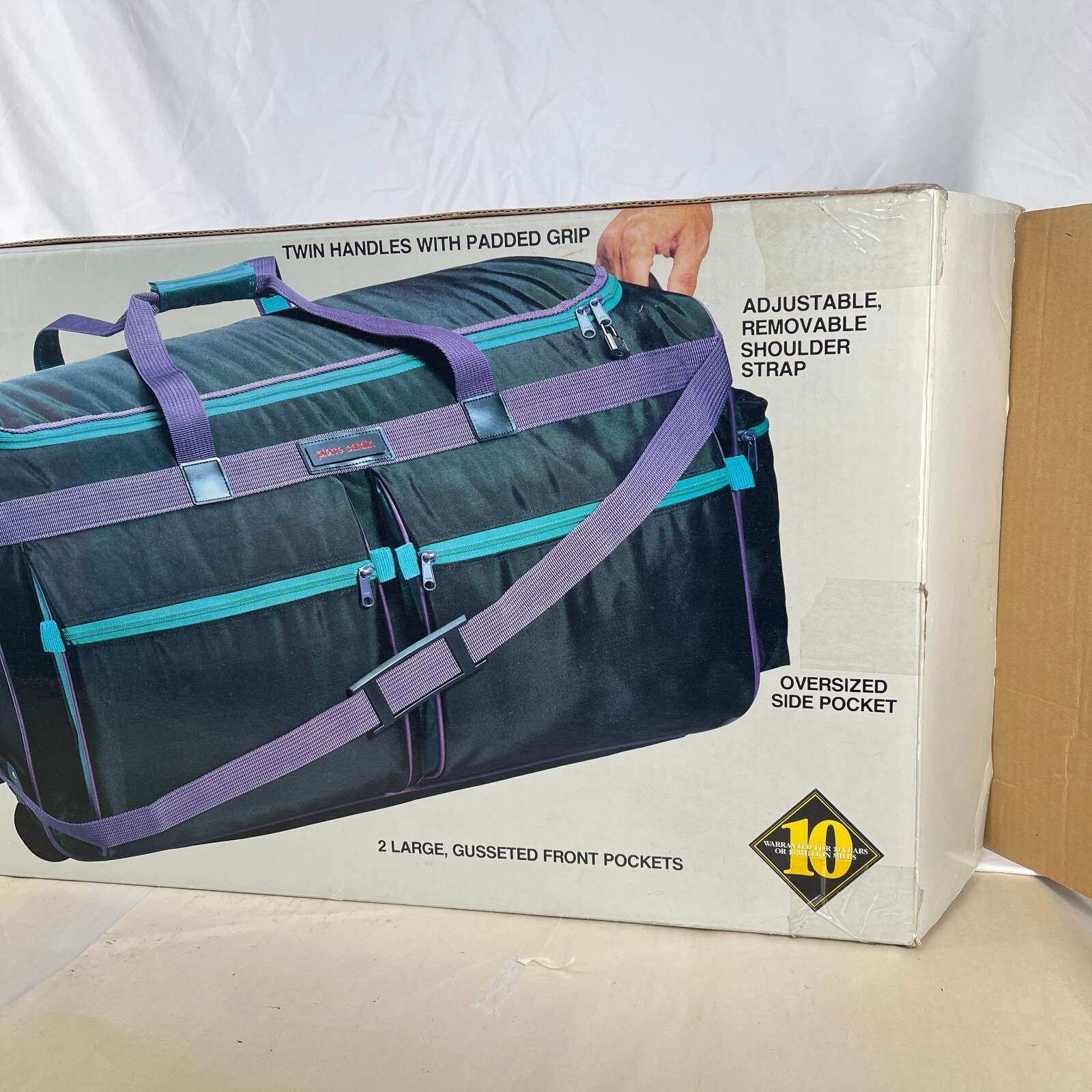 vtg Pierre Cardin Rolling Soft Trunk 28″ x 14″ x 14″ Original Box 90s Luggage