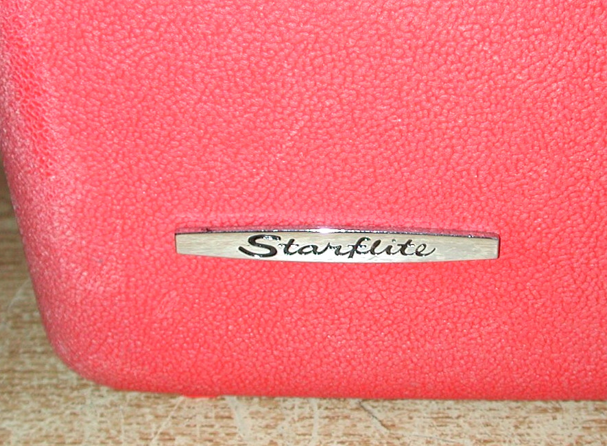VINTAGE STARFLITE RED VANITY COSMETIC TRAIN TRAVEL CASE LUGGAGE HARD SHELL