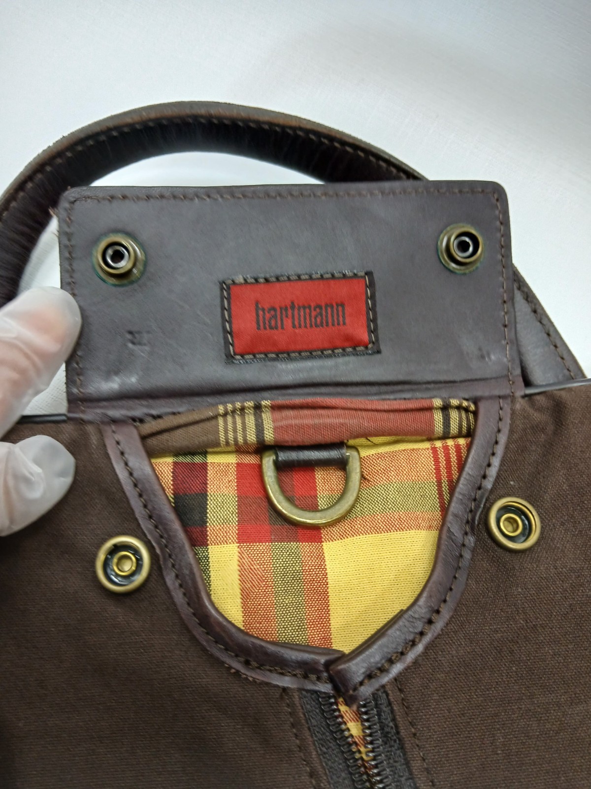 Vintage Hartmann Folding/Hanging Garment Suit Bag Brown Leather Trim