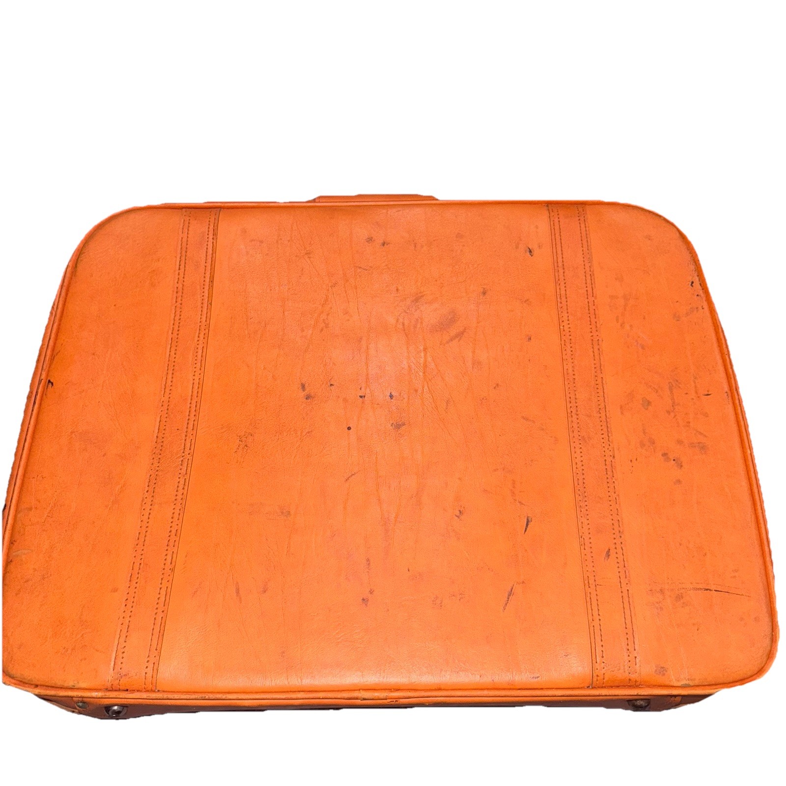 Vintage Royal Traveller Orange 70s Style Suitcase 26”x19”x8”