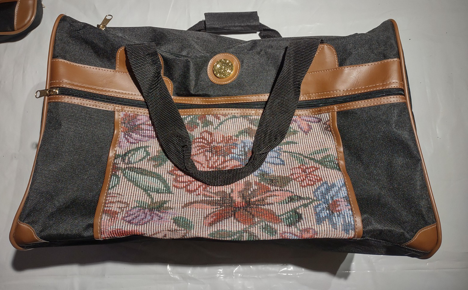 Vintage Floral Print Luigi Rossi Travel Bags 3-pc Set. Brand new