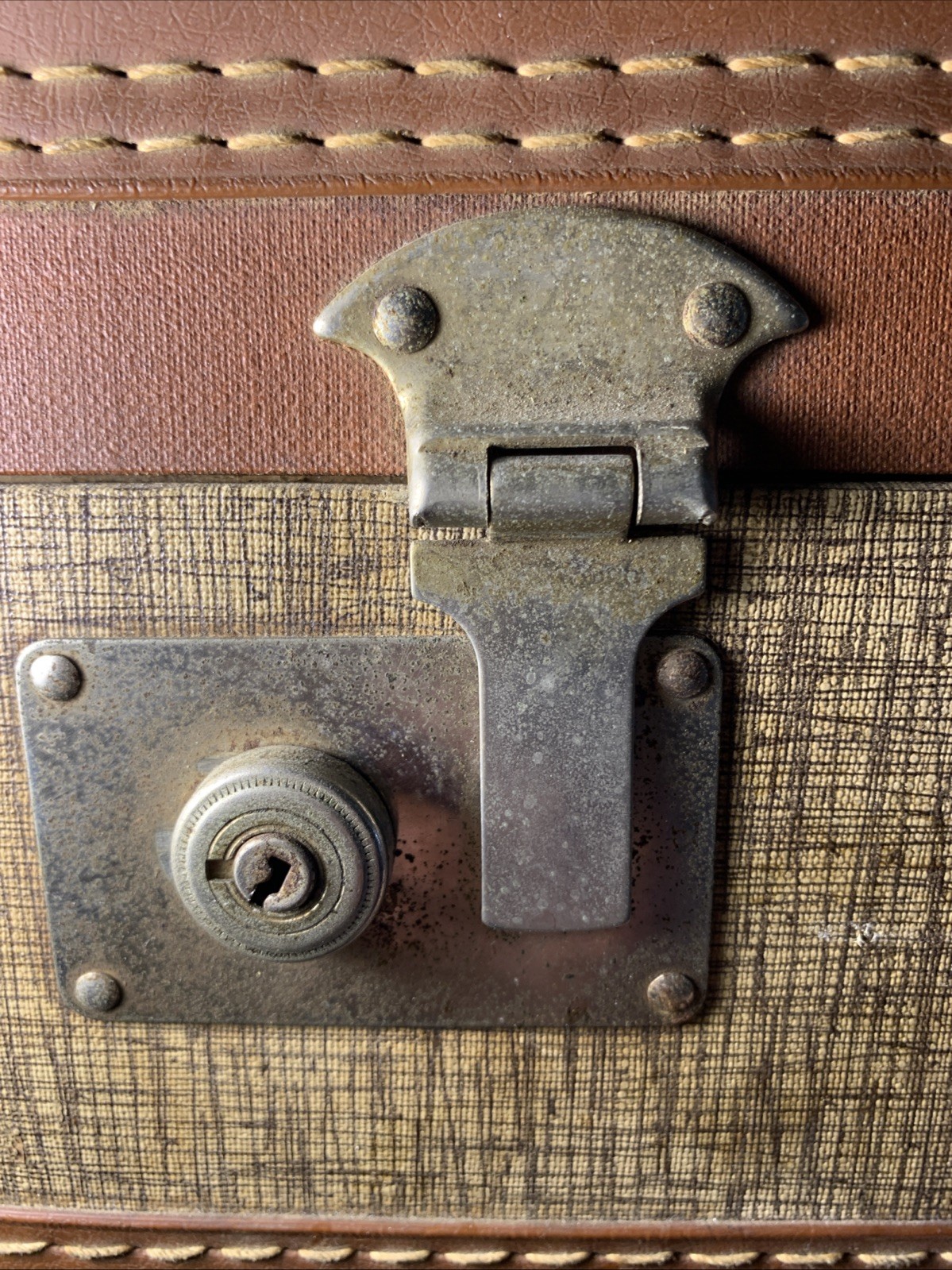 Vintage Tweed Suitcase 1950s Luggage