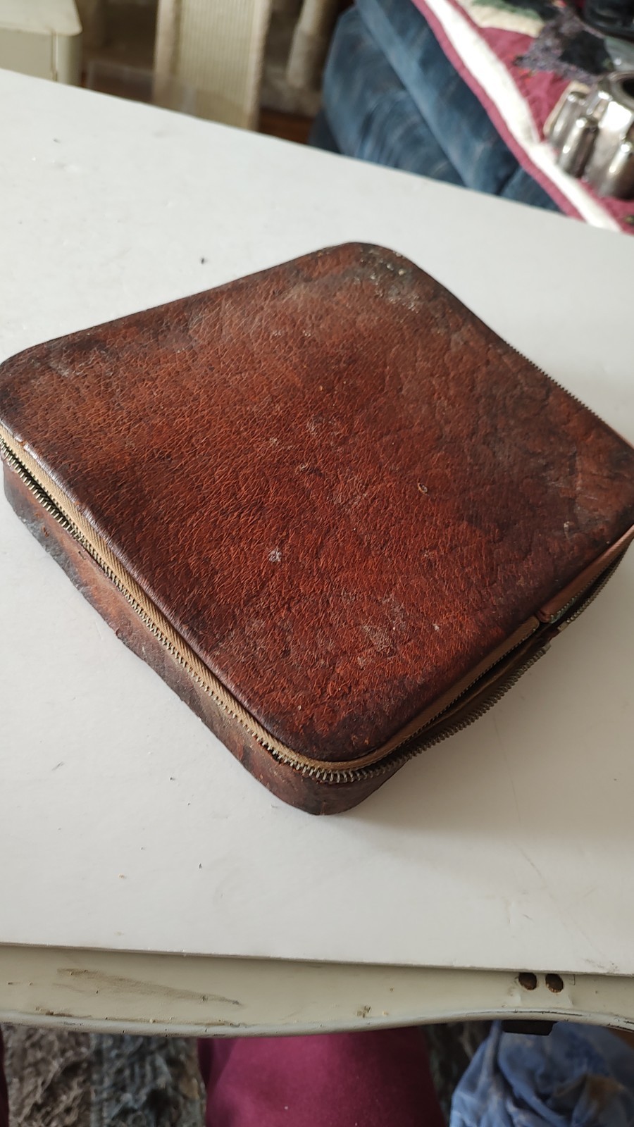 Antique Gents Travel Set with Leather Case