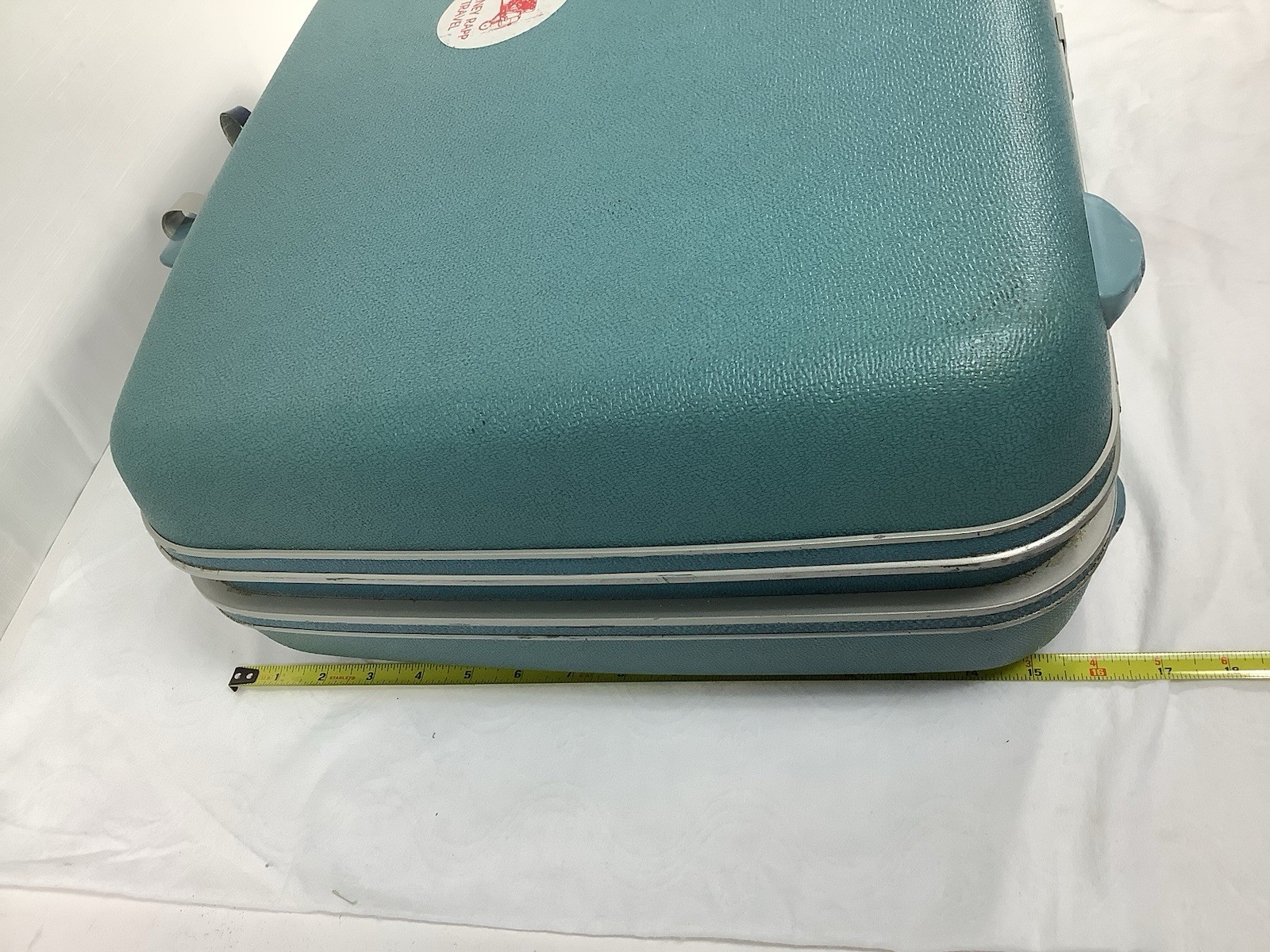 Vintage Samsonite Silhouette Teal Blue Hard Shell Suitcase Luggage Key Included