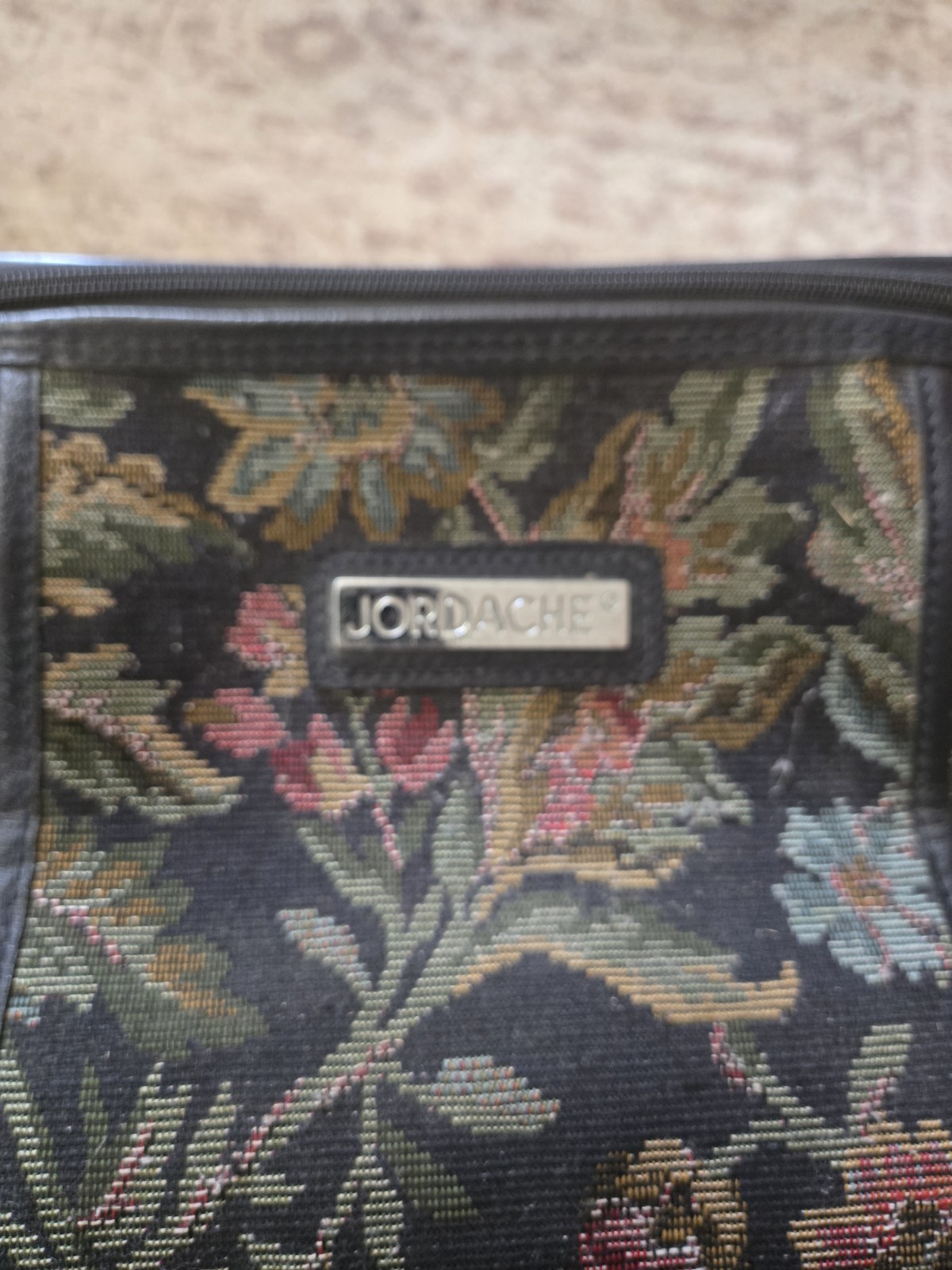 Luggage Jordache 3 Piece Set Gray Floral Travel Bags Vintage 80s Grannycore