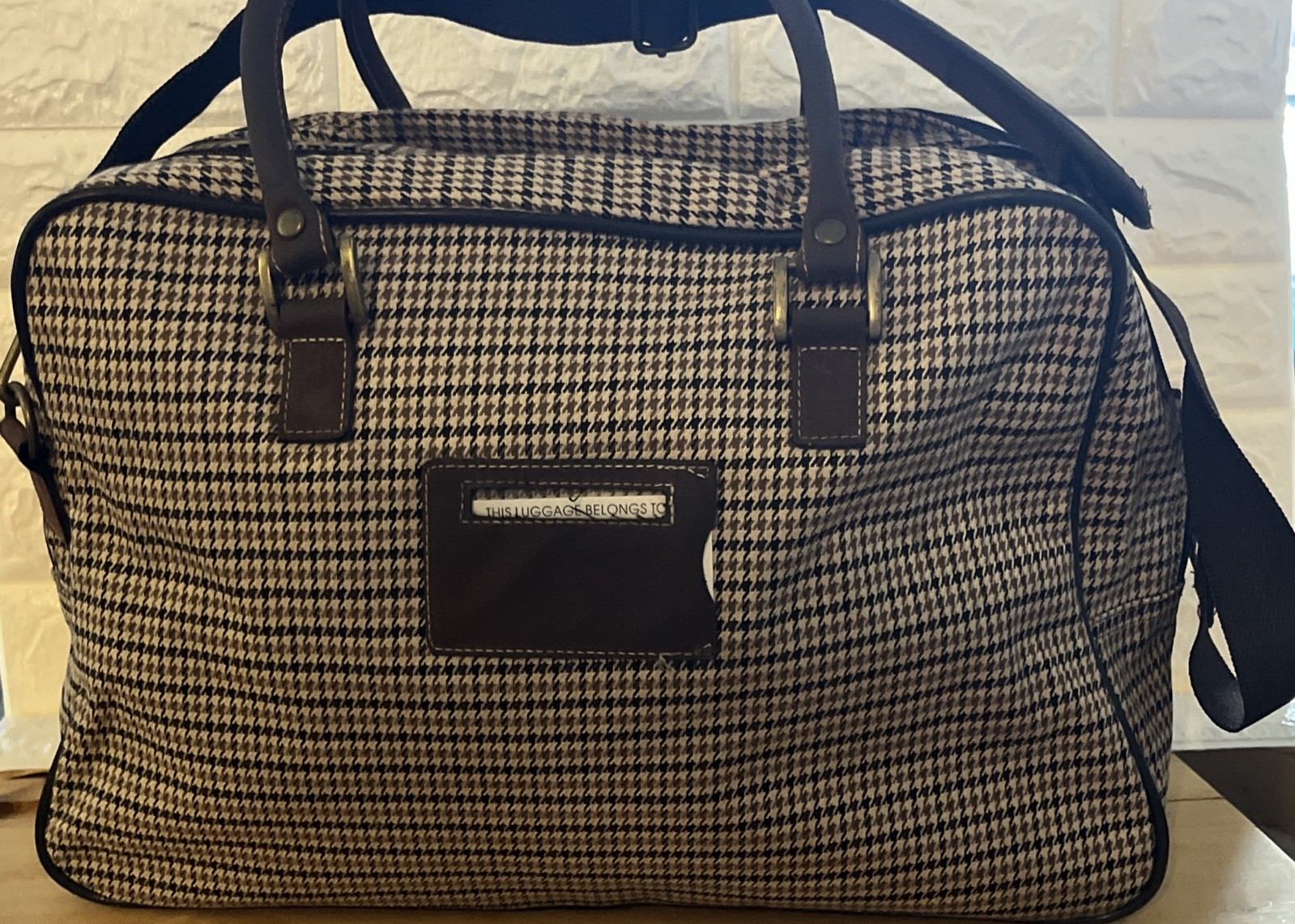 Impressive Vintage Biltmore Vanderbilt Lux Houndstooth Weekender Shoulder Tote