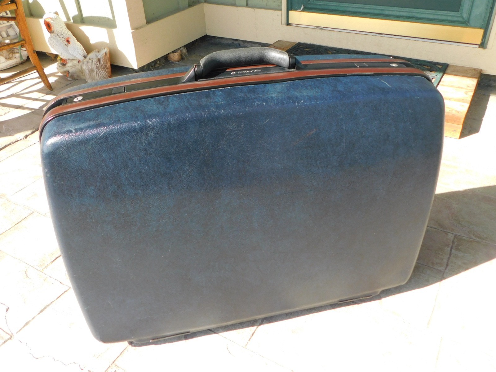 Samsonite Silhouette 4 Luggage Hard Shell Suitcase 29″W x 19″x9 BLUE Vintage ’87