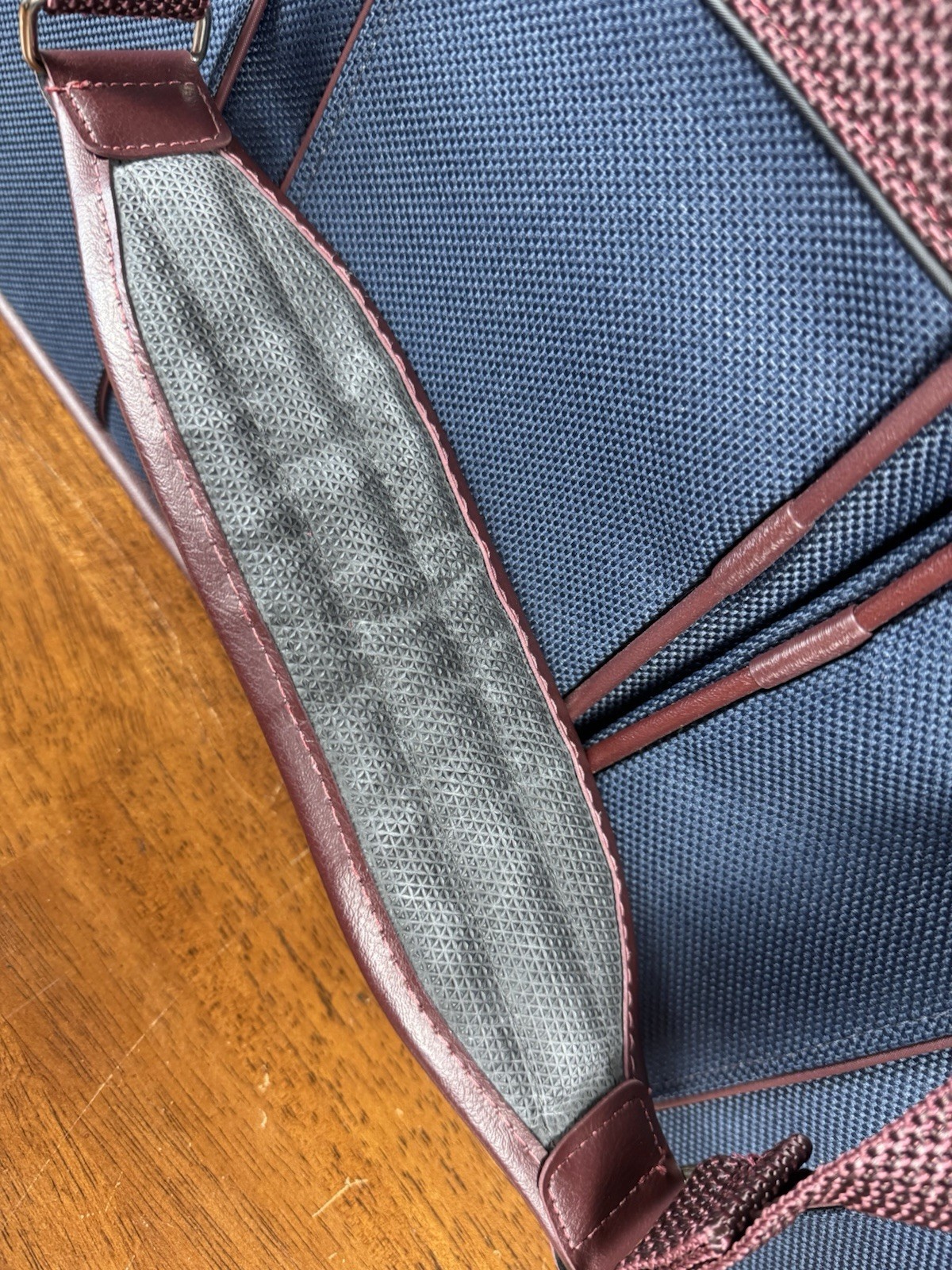 Vintage Samsonite Silhouette 4 Blue Burgundy Briefcase Travel Bag 1987 w/ Lock
