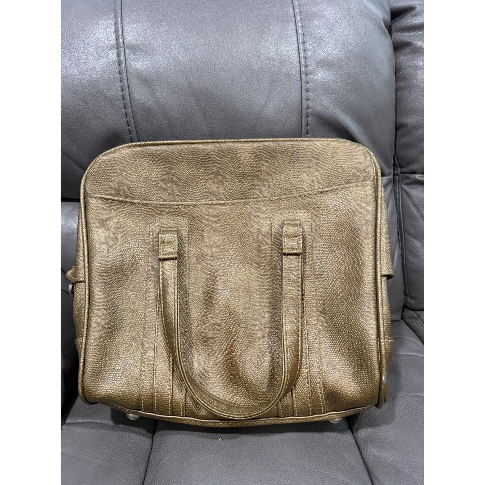 Samsonite Sherbrooke Vintage Metallic Bronze Textured Carry On Travel Bag Tote