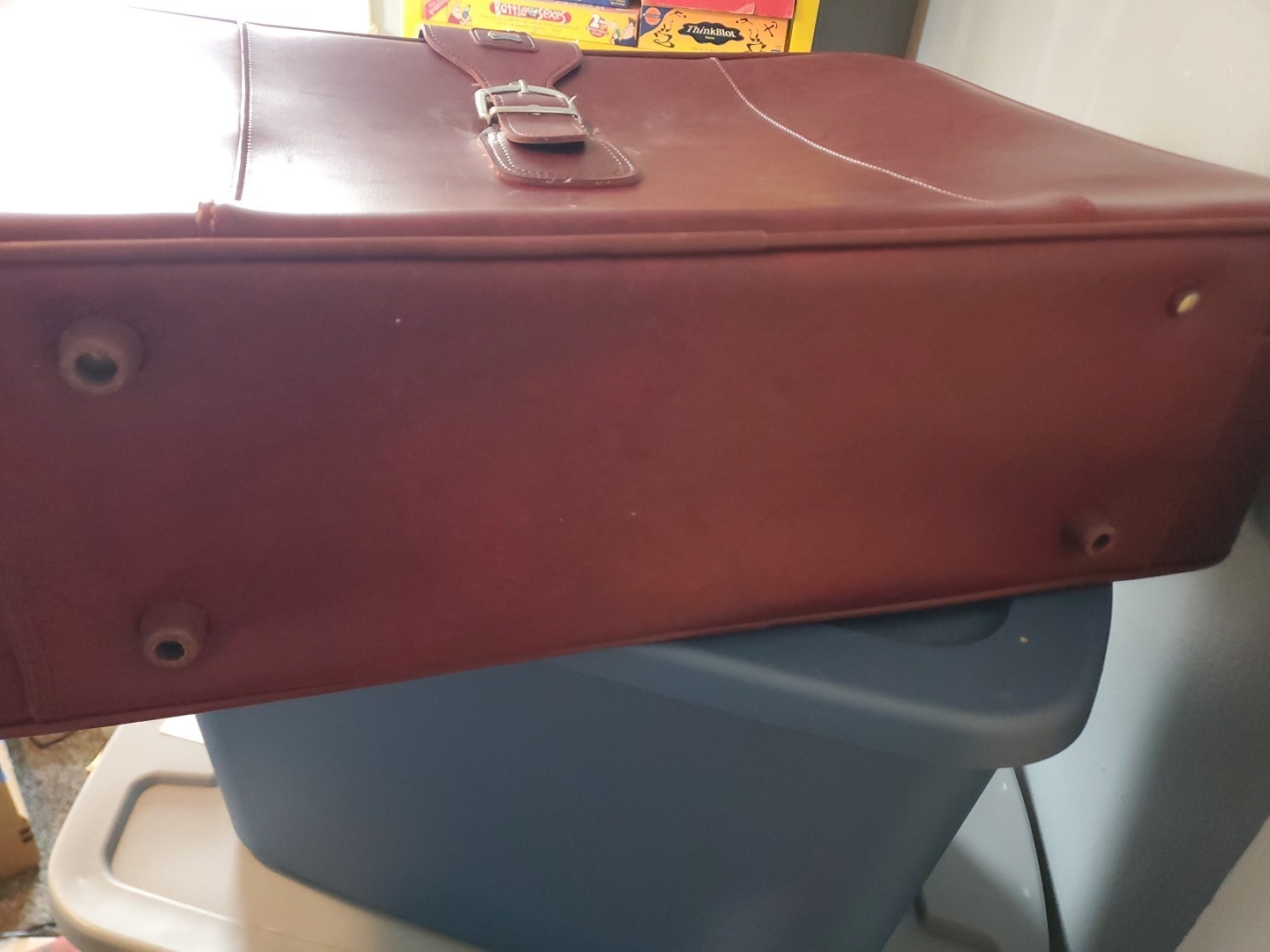 Vintage American Tourister Soft Sided Faux Leather Suitcase 24 x 17 Burgundy