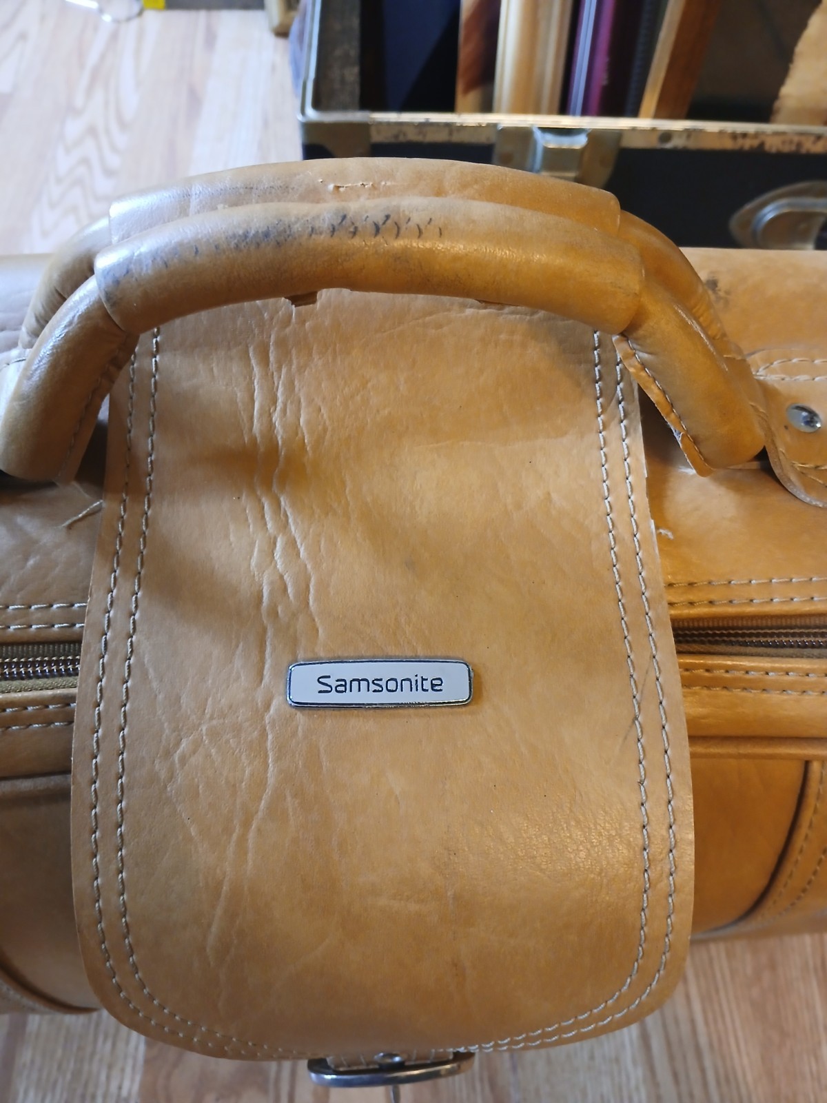 Vintage Samsonite Suitcase 1970s Tan Soft Sided Luggage