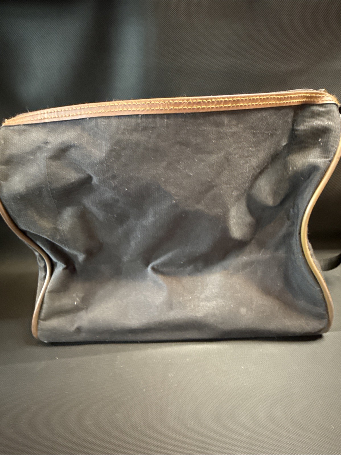Vintage American Flyer Tote Carry On Bag Black Brown Nylon