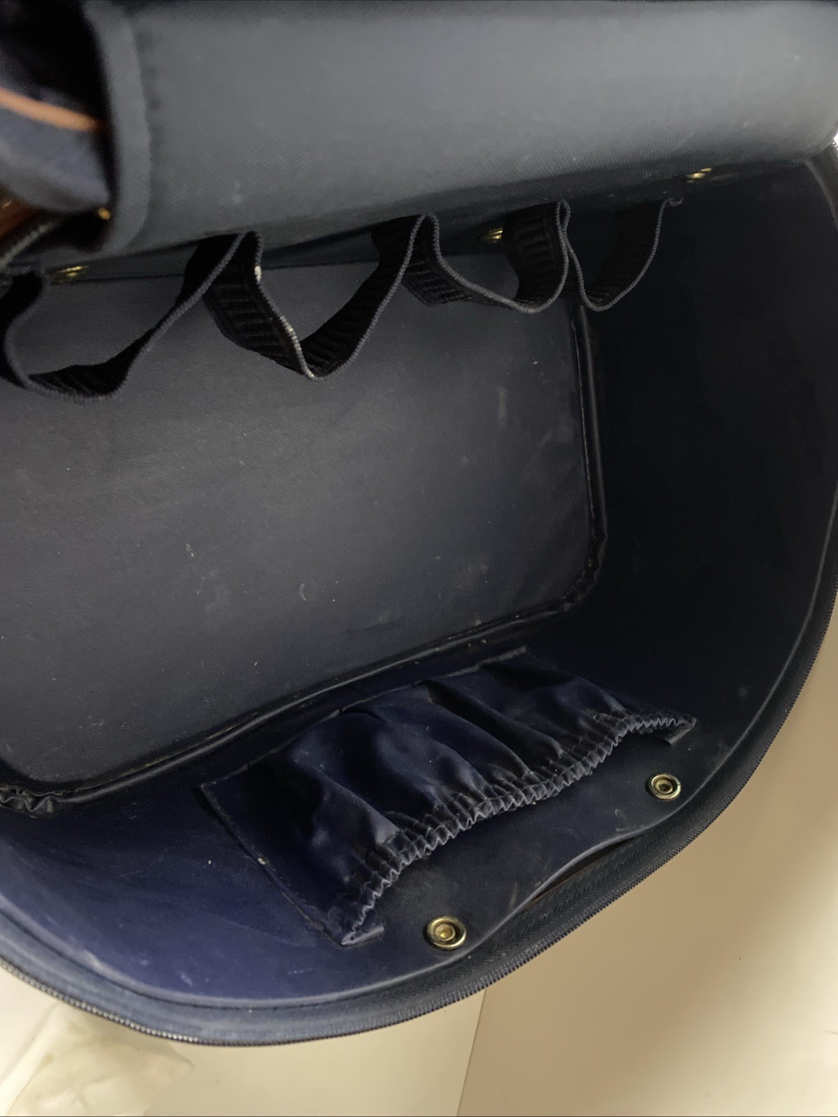 Vintage Jaguar Travel/storage Bag. Navy Blue With Leather Trim