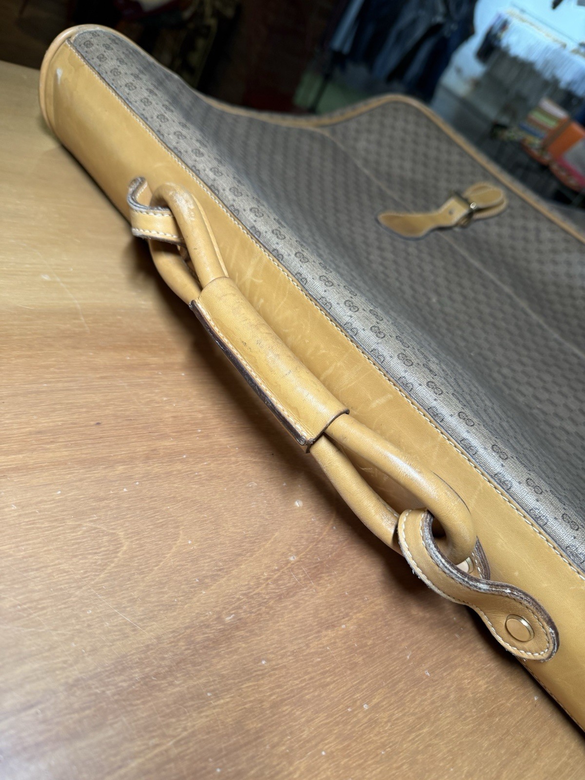 Vintage 80s Authentic Gucci Monogram Garment Bag W/ Hangers