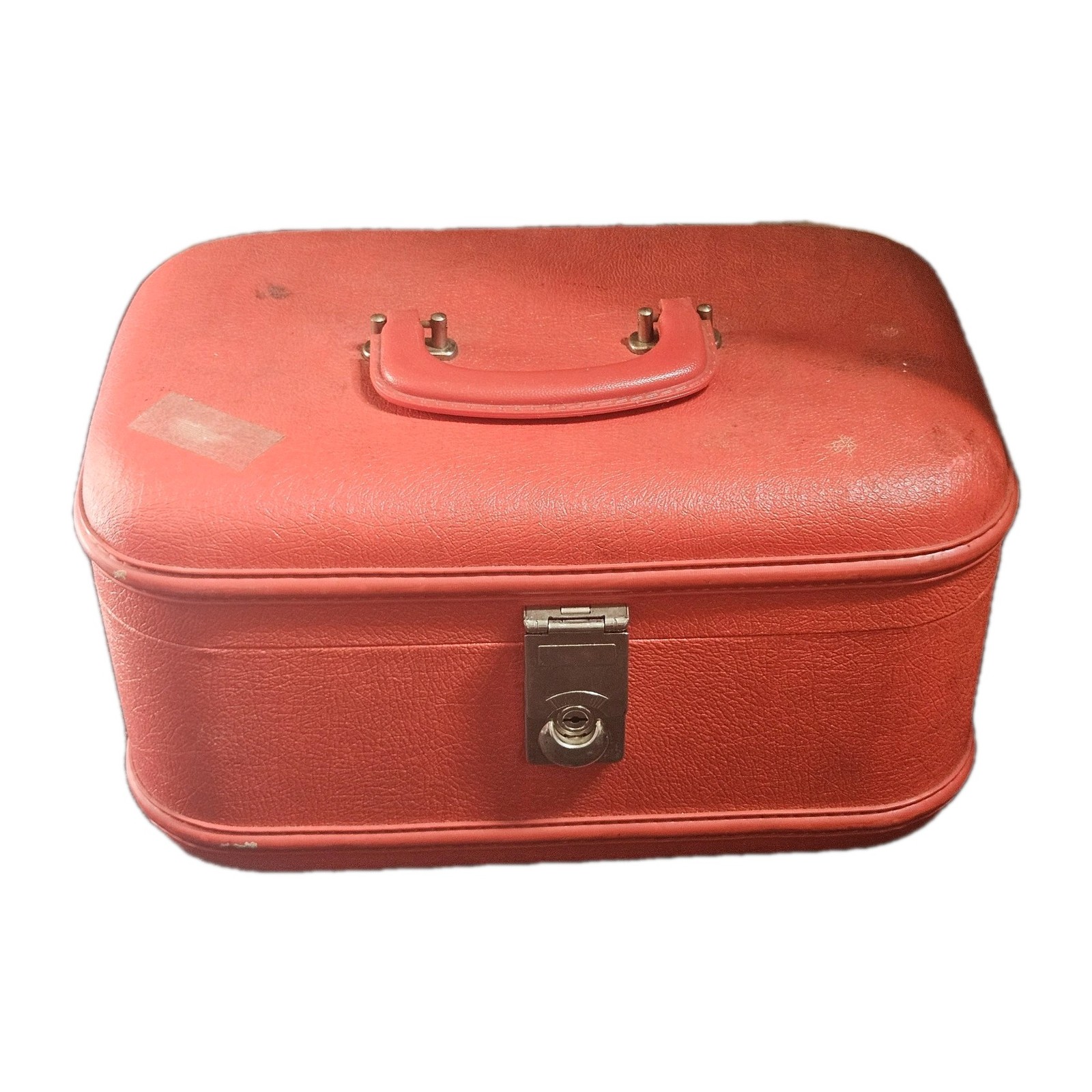 Cool 1960s Rare Red Train/Makeup Case With Mirror